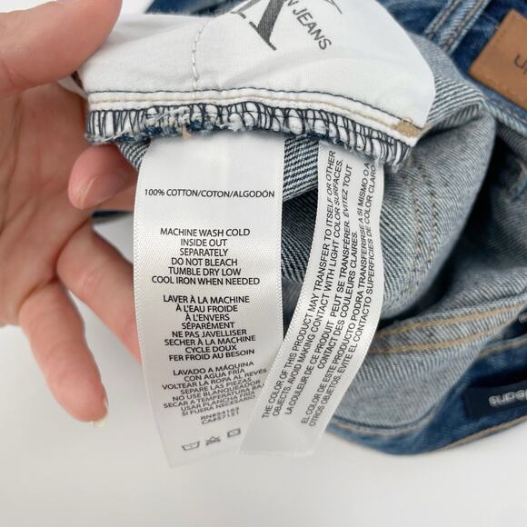 NEW Calvin Klein High Rise Cut-off Blue Denim Short Women's Size 10/30‎ Ripped - Picture 4 of 9